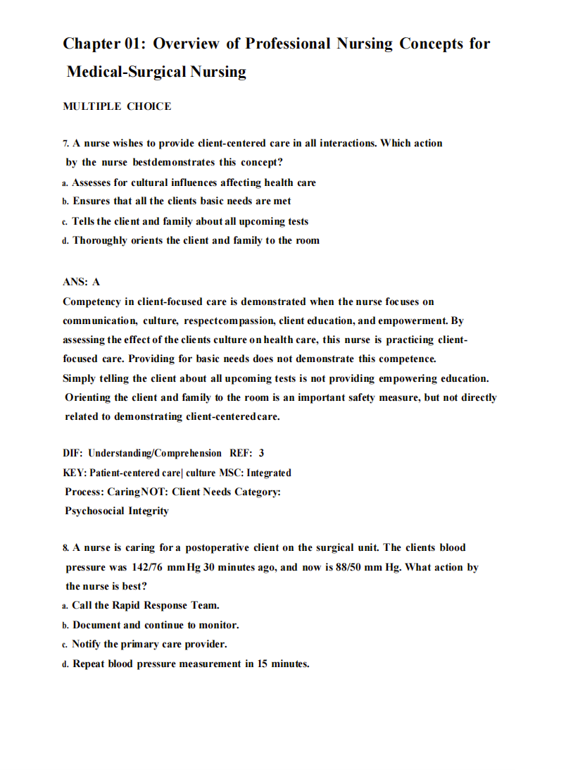 Testbank Medical-Surgical Nursing: Concepts for Clinical Judgment and Collaborative Care, 11. Auflage von Ignatavicius