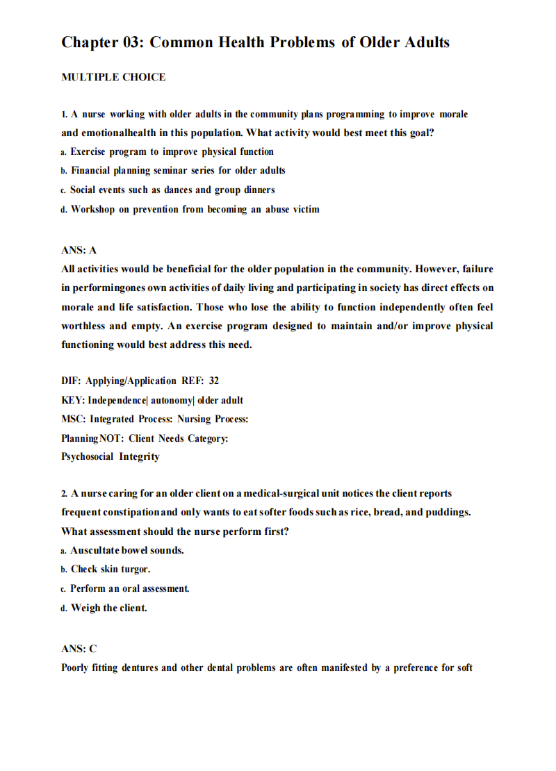 Testbank Medical-Surgical Nursing: Concepts for Clinical Judgment and Collaborative Care, 11. Auflage von Ignatavicius