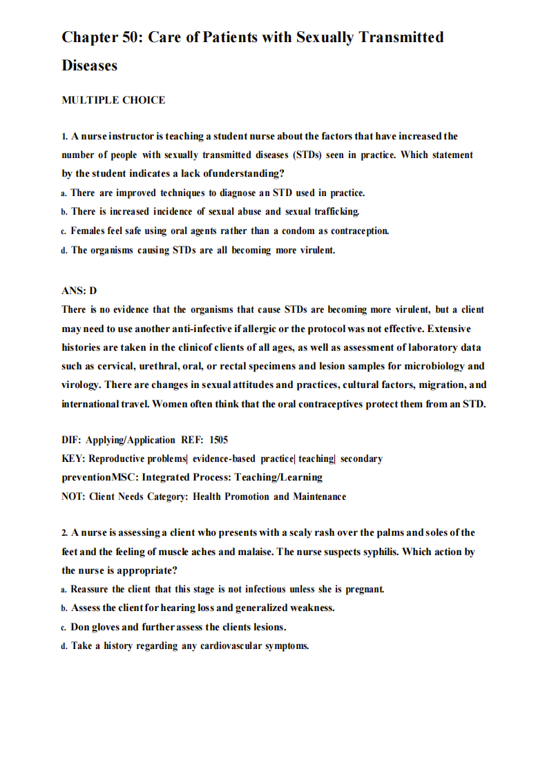 Testbank Medical-Surgical Nursing: Concepts for Clinical Judgment and Collaborative Care, 11. Auflage von Ignatavicius
