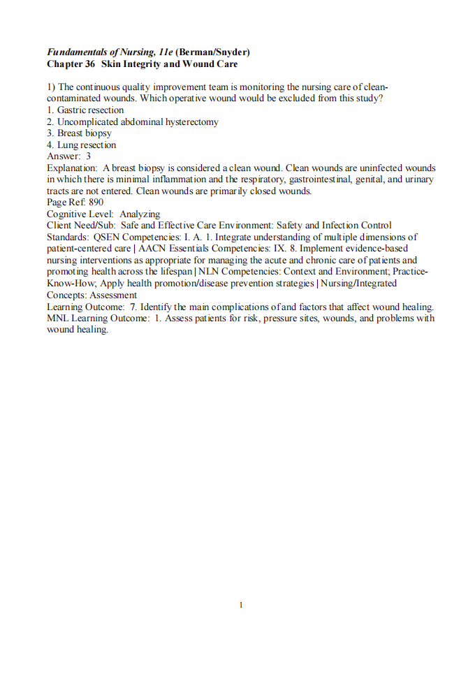 Testbank Kozier & Erb’s Fundamentals of Nursing, 11. Auflage