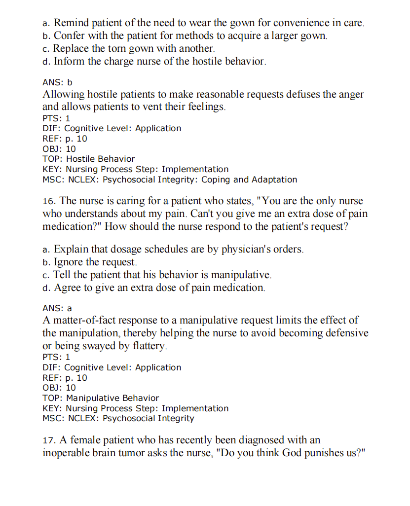 Testbank Medical-Surgical Nursing: Concepts & Practice, 5. Auflage von Stromberg